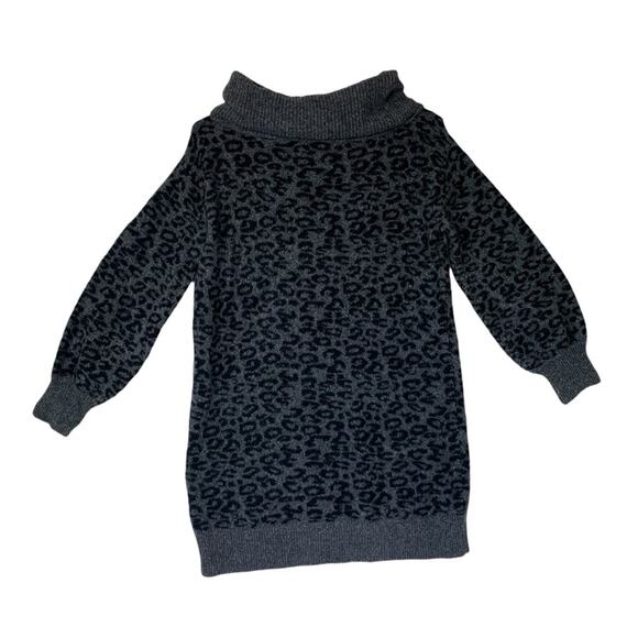 Anthropologie women's small tunic sweater cowl neck gray cheetah wool yak long s - Picture 2 of 10